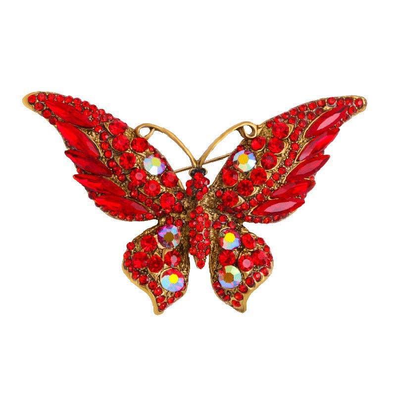 Small Style Butterfly Rhinestone Brooch Pin
