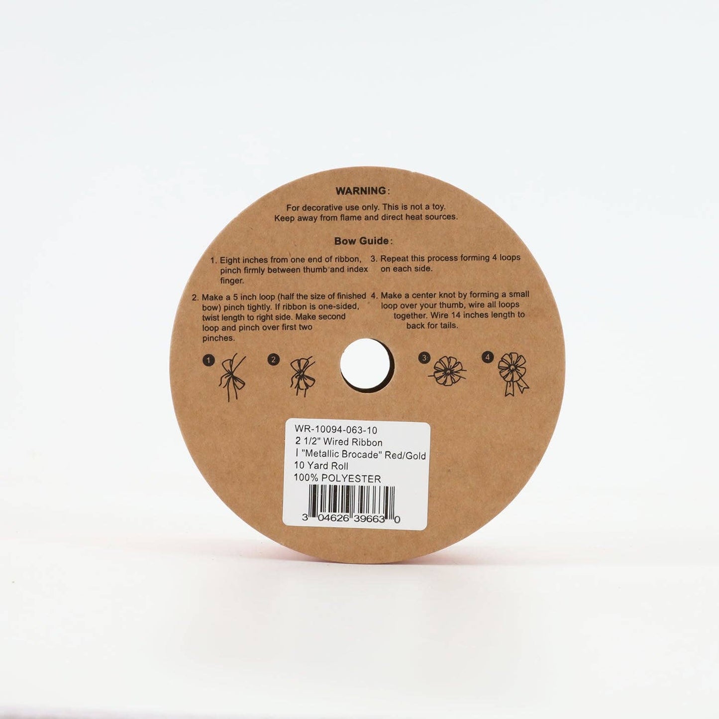 2 1/2" Wired Ribbon | "Metallic Brocade" Red/Gold | 10 Yards Sale