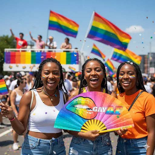 Gay AF UV-Reactive Fan