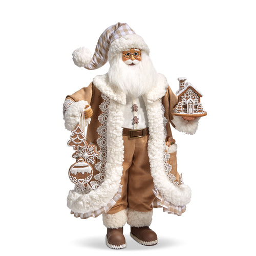 18" Gingham Gingerbread Santa