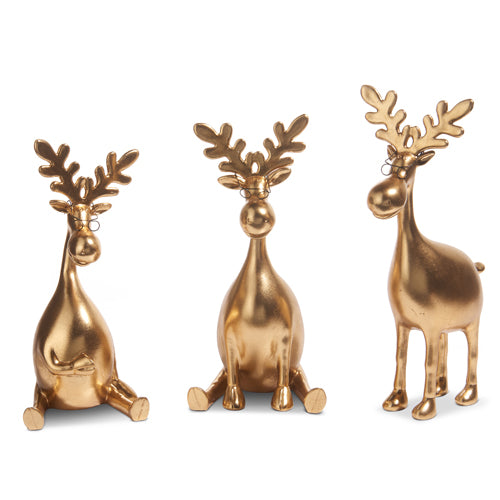 Whimsical Gold Moose with Glasses