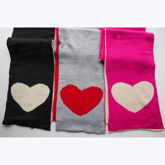 Large Heart Knit Scarf