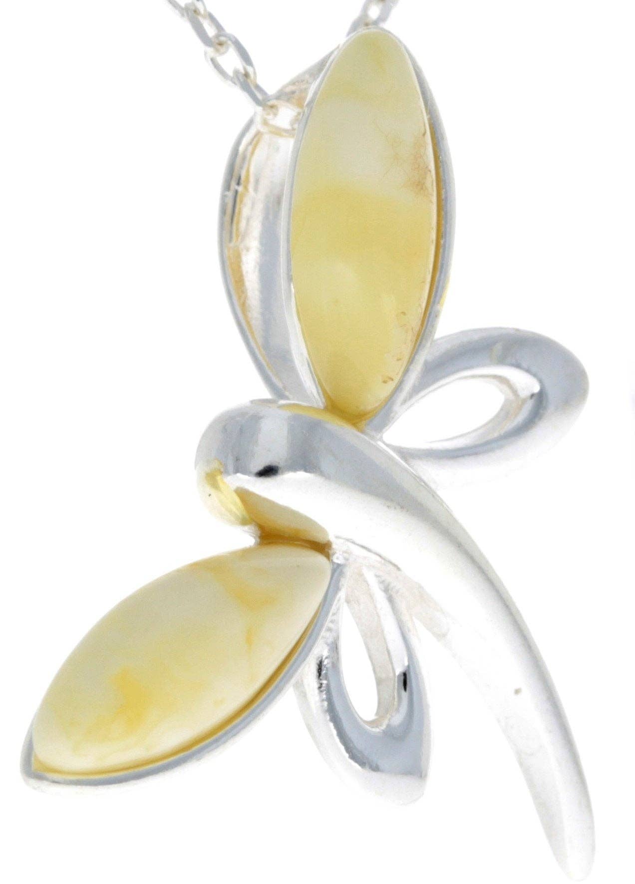 925 Sterling Silver Butterfly with Baltic Amber