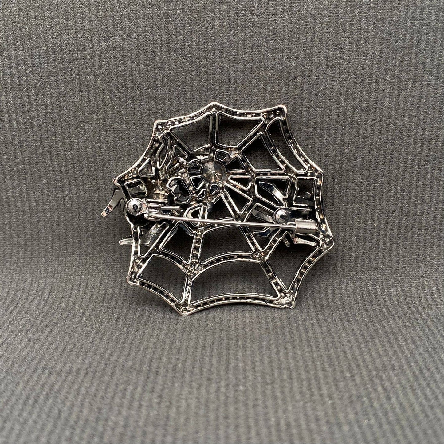 Rhinestone Spider Web Brooch - GT