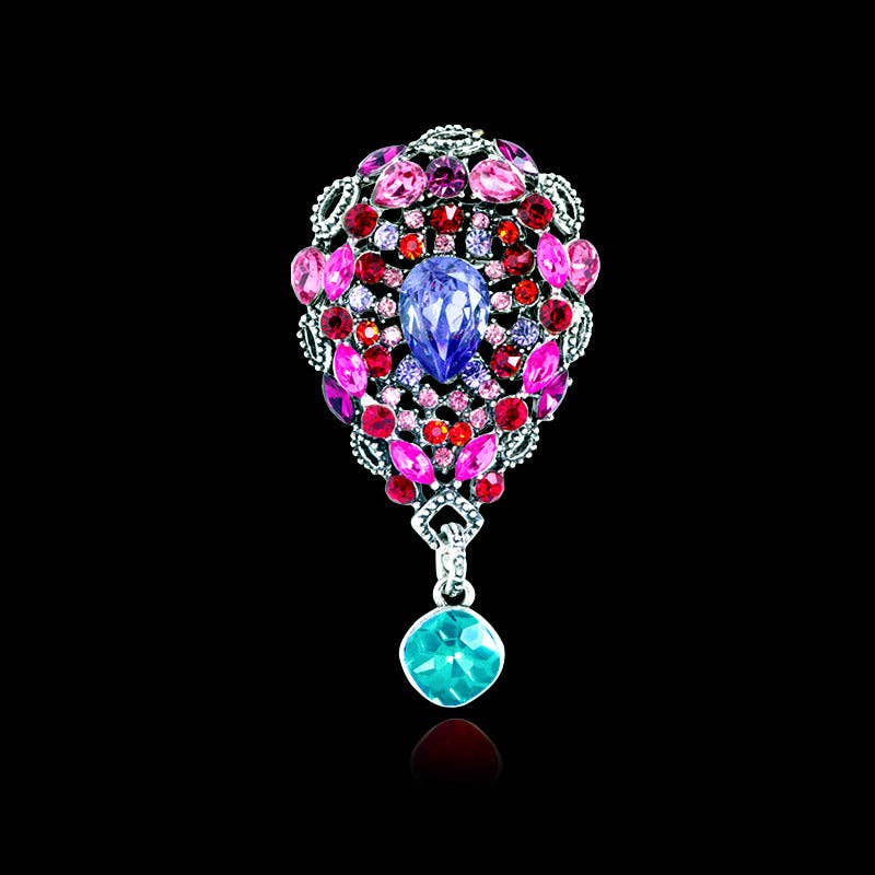 Teardrop Rhinestone Brooch