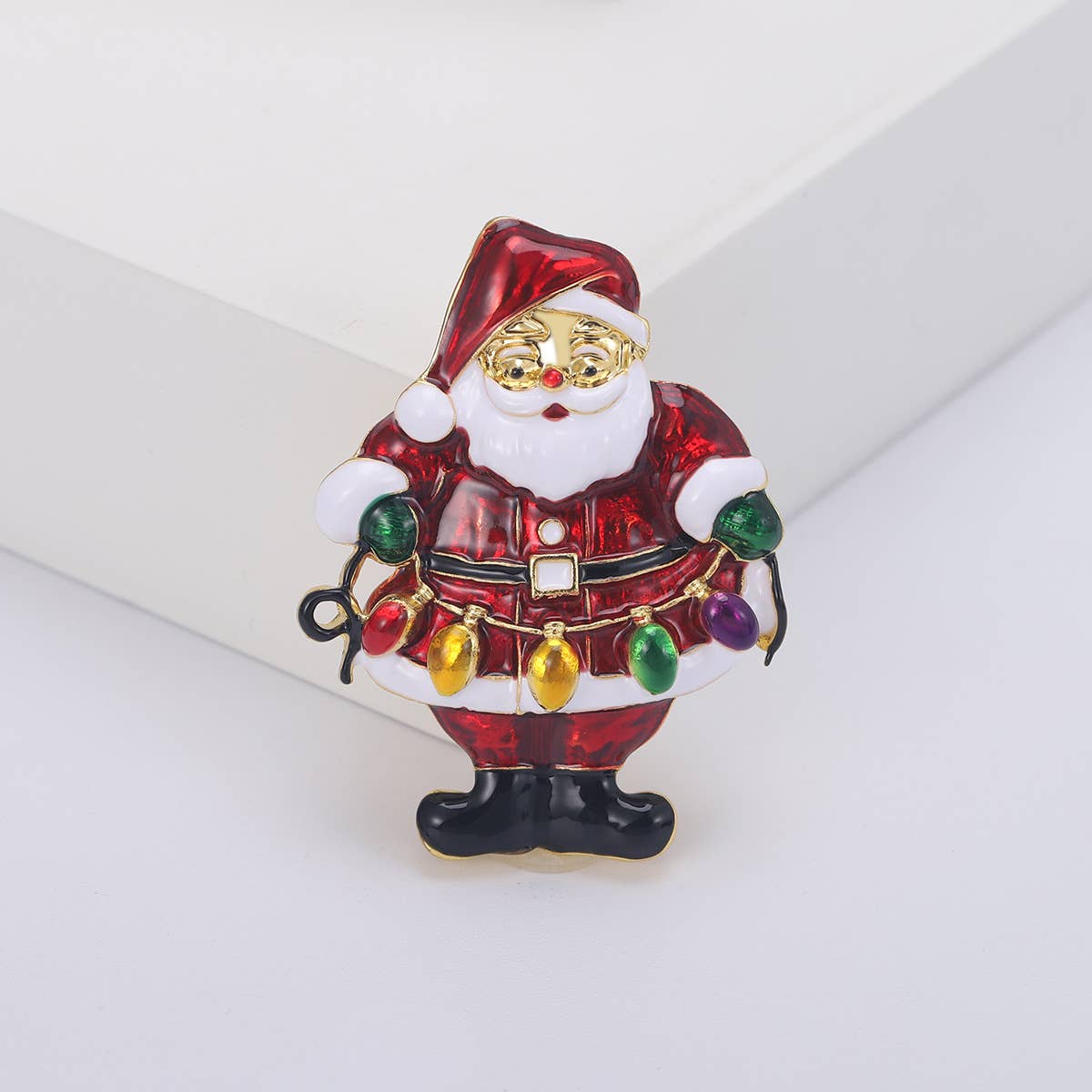 Santa Claus Brooch, Christmas Pin Accessory