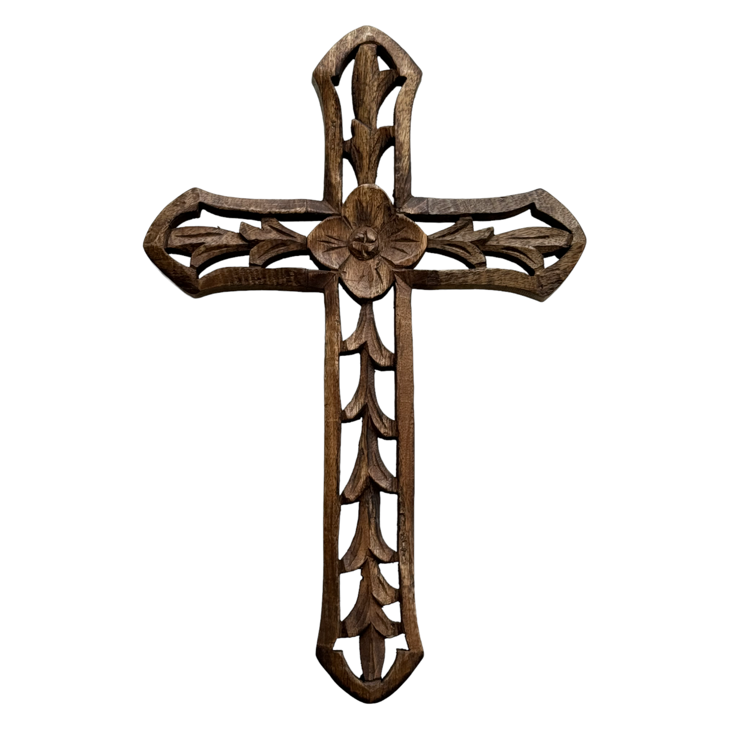 Rosemary Hand Carved Wood Wall Cross Clearance