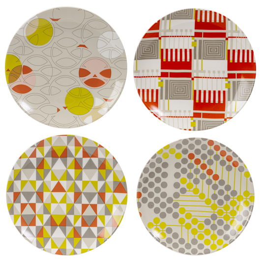 Frank Lloyd Wright Taliesin Line Dessert Plates Set Textile