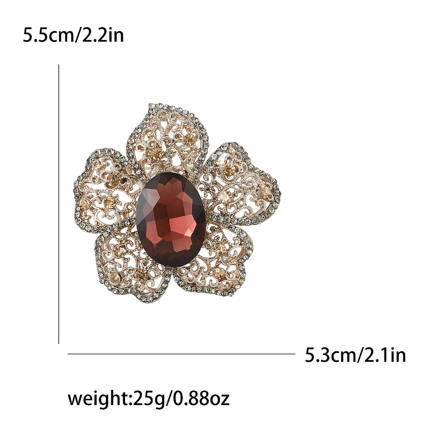 Rhinestone Flower Brooch Pin For Winter Coat