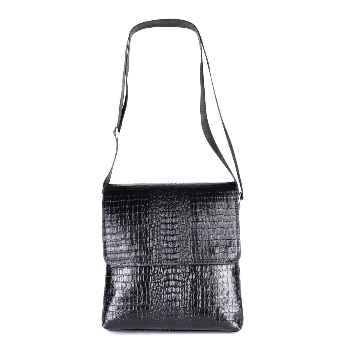 Vegan Croc Leather Messenger bag