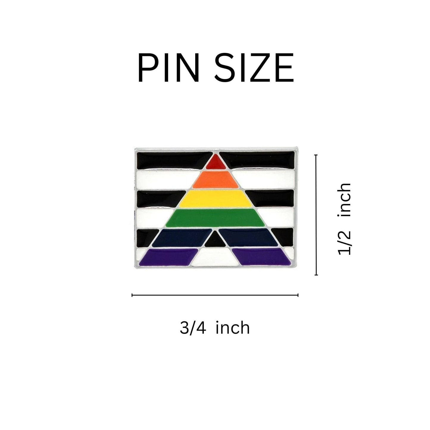 Rectangle Straight Ally Flag Pins