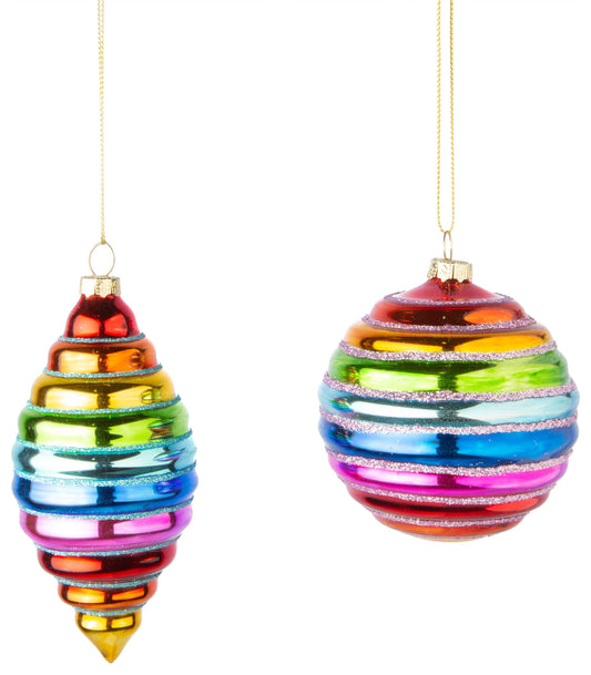 Rainbow Glitter Ornaments