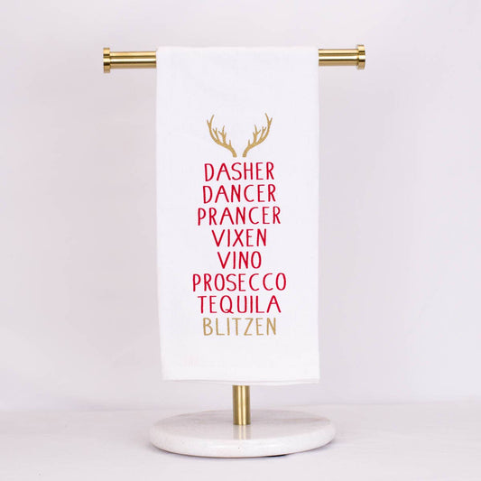 Blitzen Christmas Hand Towel - Clearance