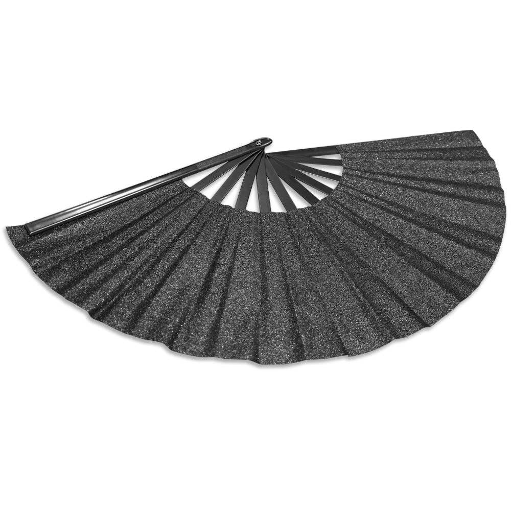 Glitter Black X-Large Hand Fan