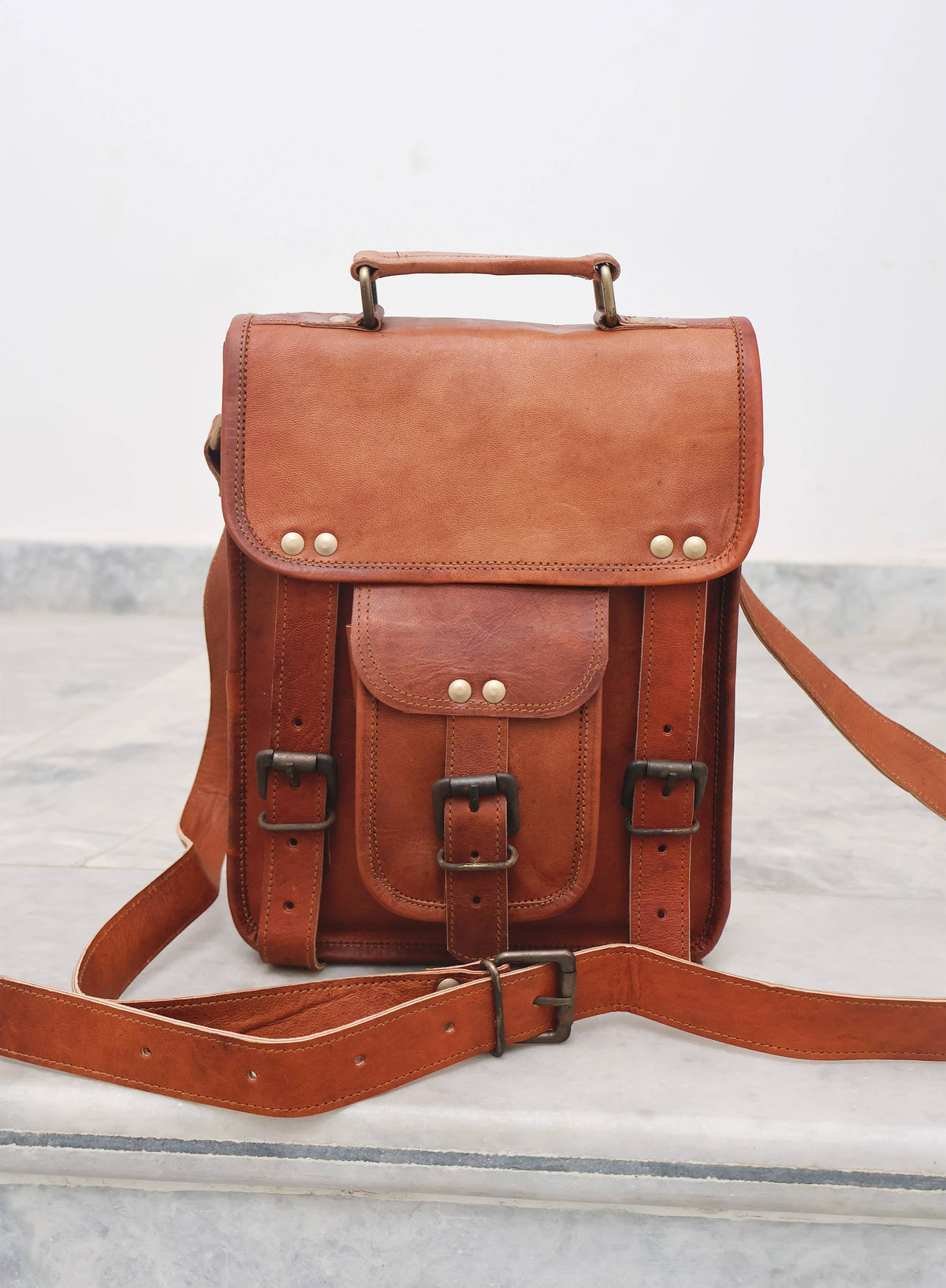 Leather Shoulder Travel Crossbody Bag Macbook Ipad Satchel