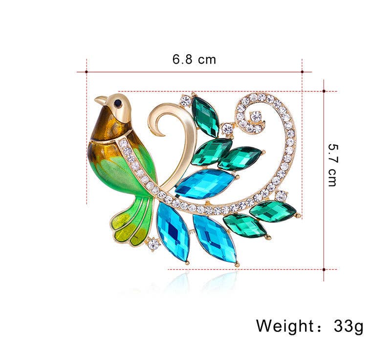 Bird Rhinestone Pin