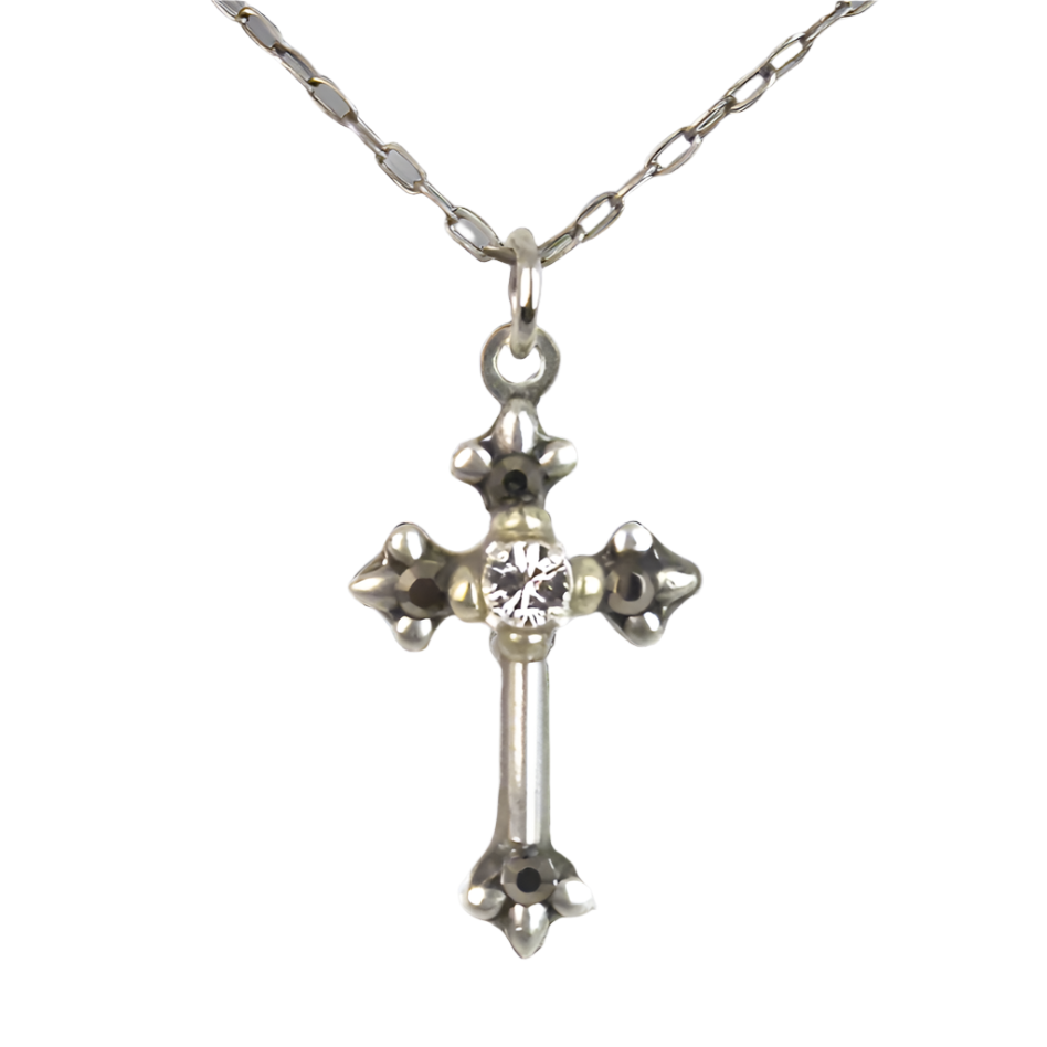 Small Cross Necklace - Silver