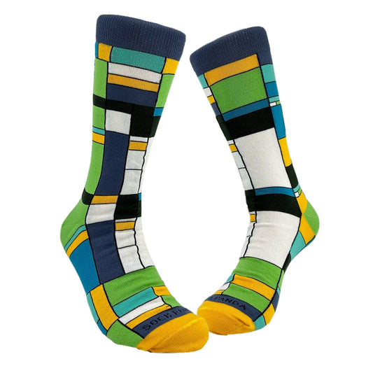 Mondrian Style Block Art Socks