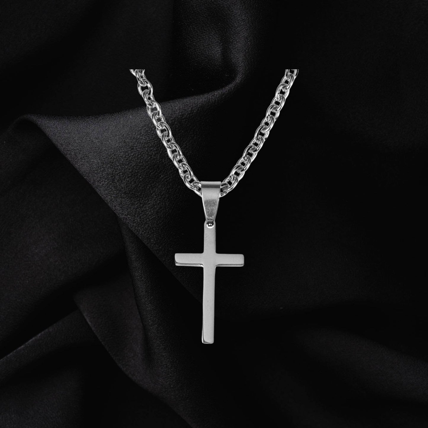 Stainless steel thin box cross necklace Sale