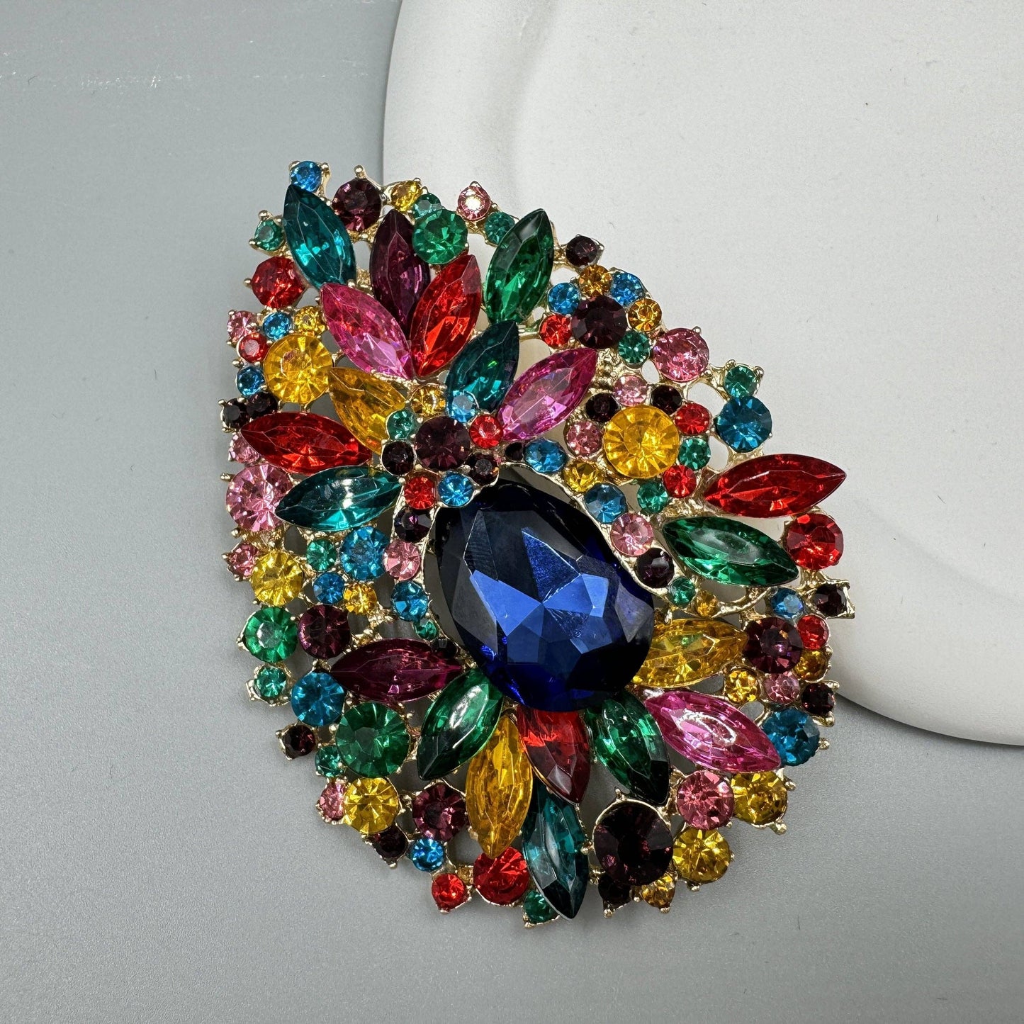 Teardrop Rhinestone Brooch
