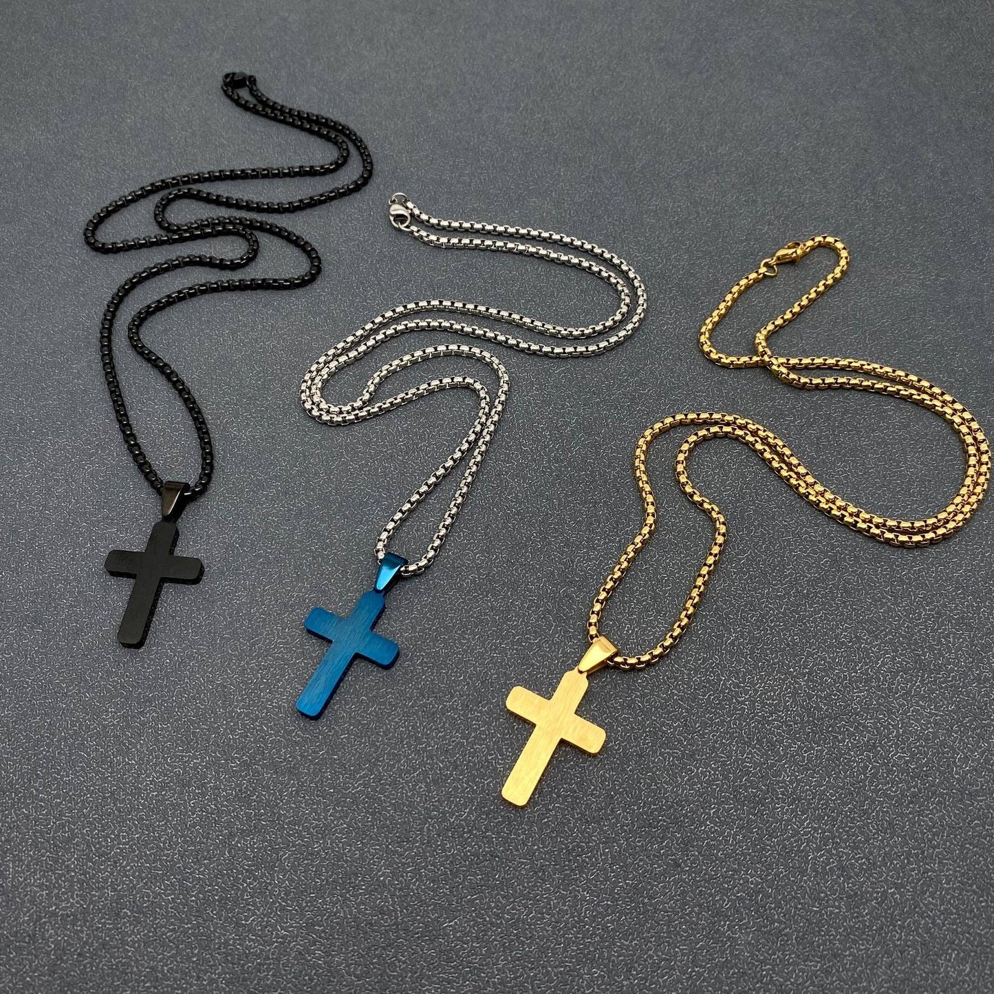 Stainless Steel Minimalist 2 Tone Cross Charm Necklace - MJ/MNP