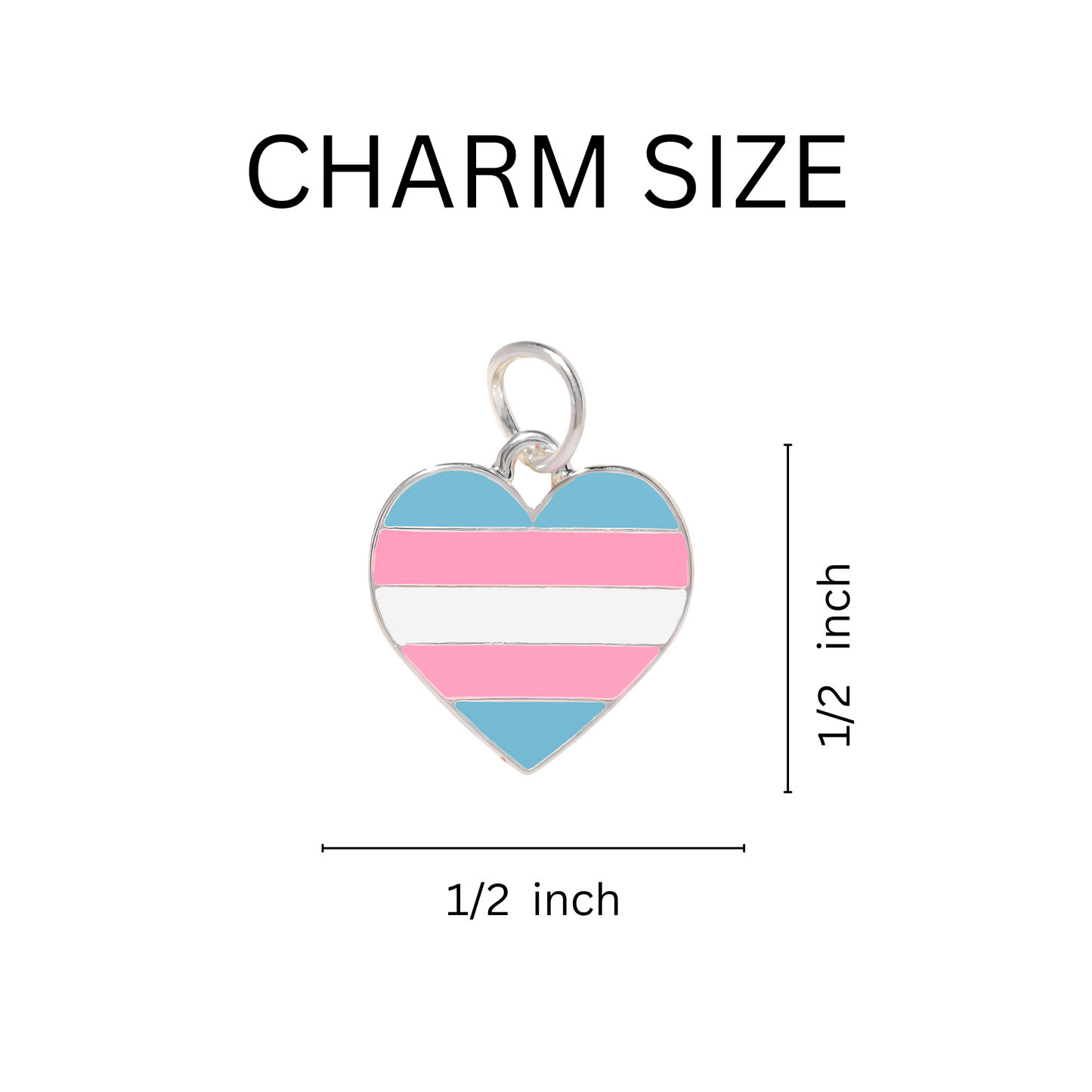 Transgender Heart Flag Split Ring Key Chains