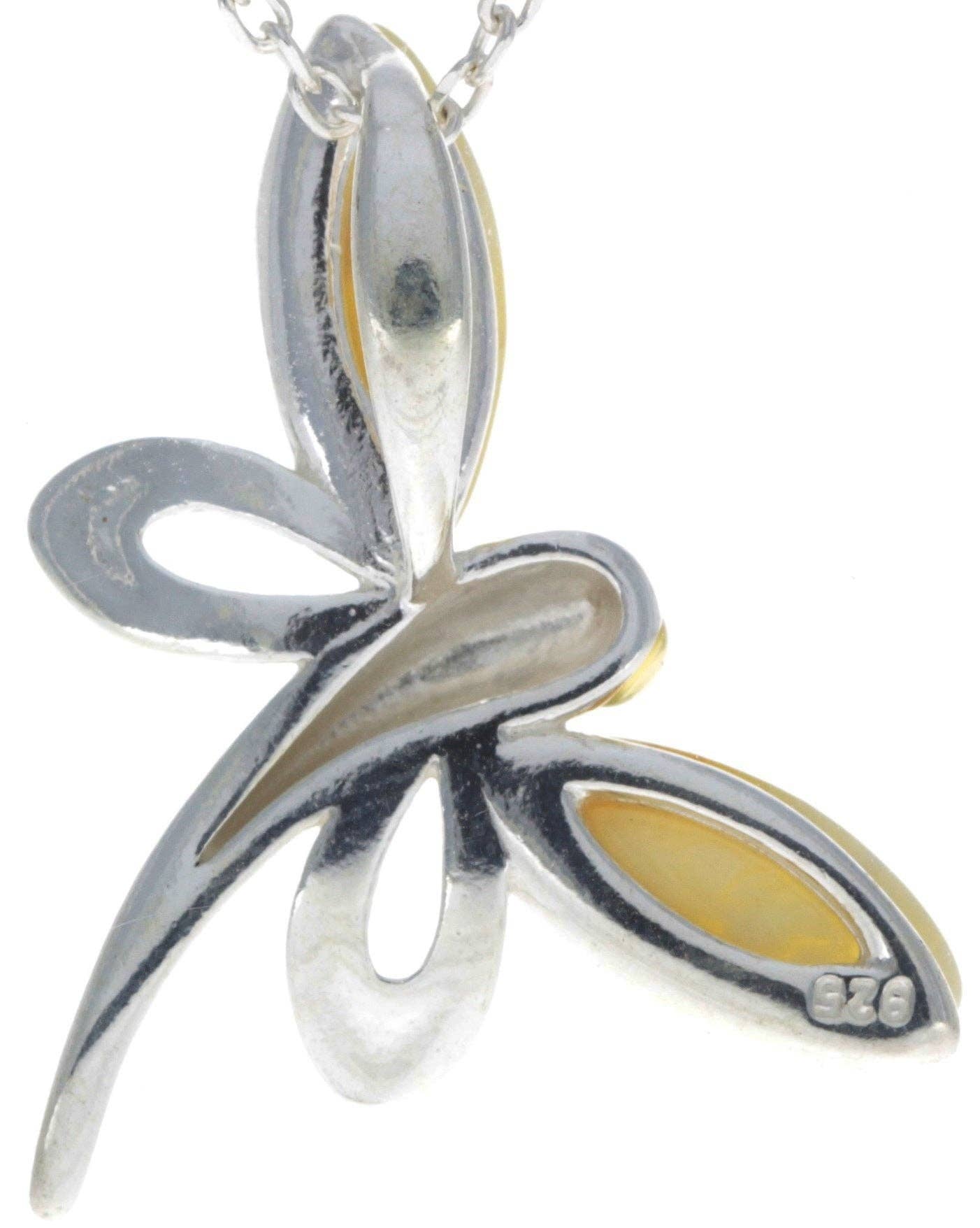 925 Sterling Silver Butterfly with Baltic Amber