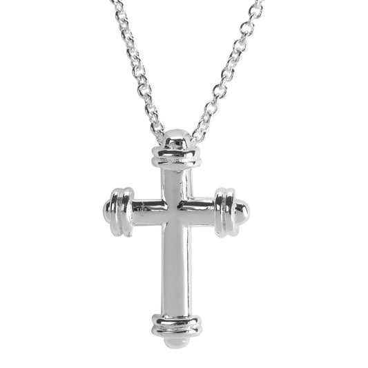 Silver Plated Mini Cross With Circled Ends Necklace Sale