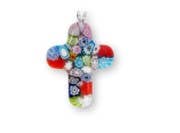 Millefiori Murano Glass Cross Pendant