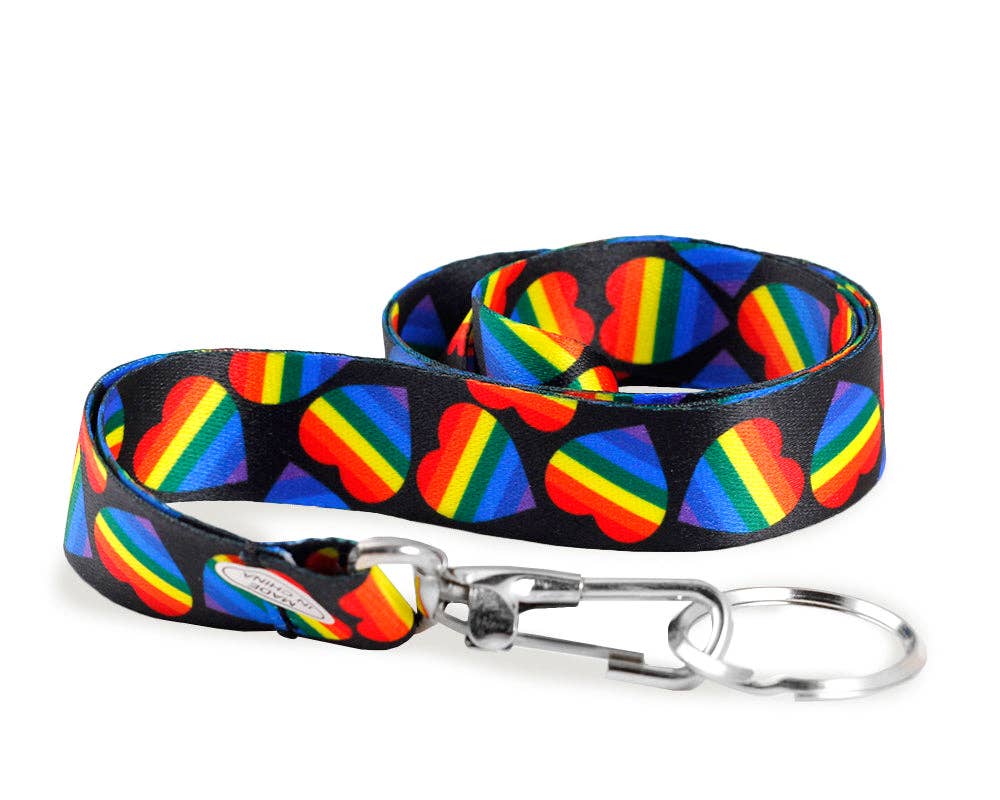 Rainbow Flag Heart Lanyards