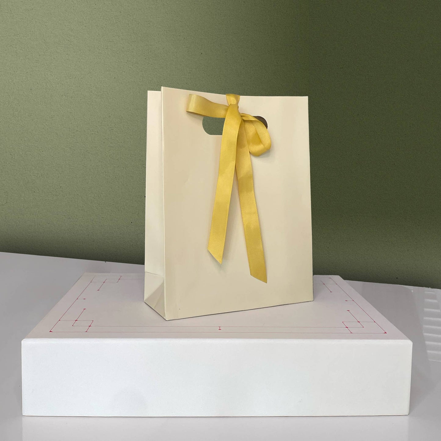 Soft Light Beige Cutout Handle Gift Bag