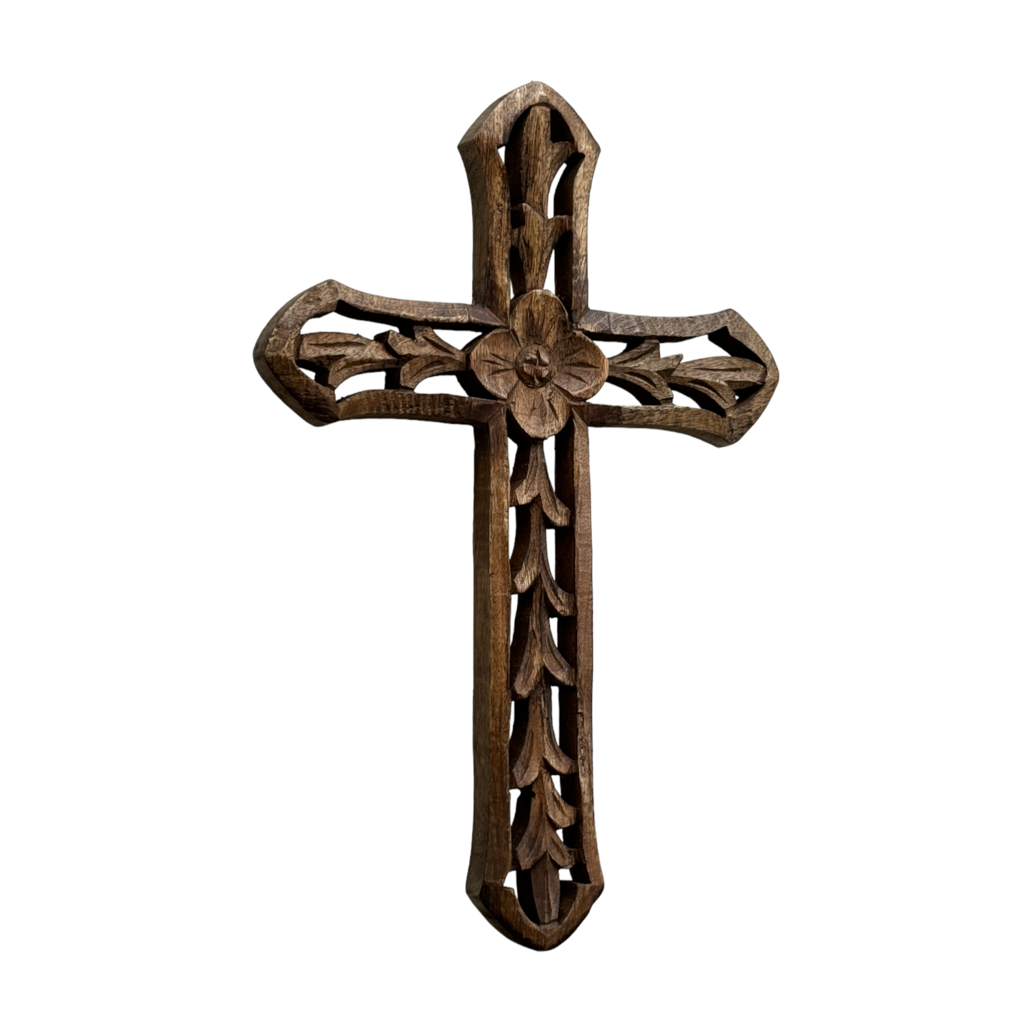 Rosemary Hand Carved Wood Wall Cross Clearance