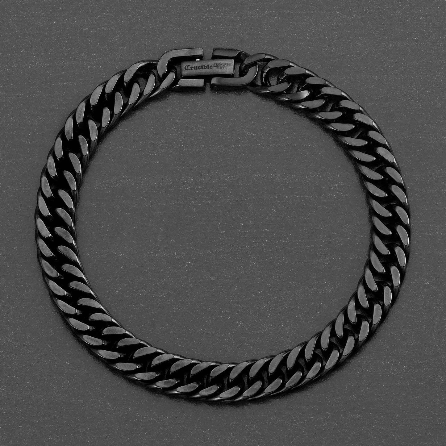 Crucible Stainless Steel 8mm Curb Chain Bracelet 8.25"
