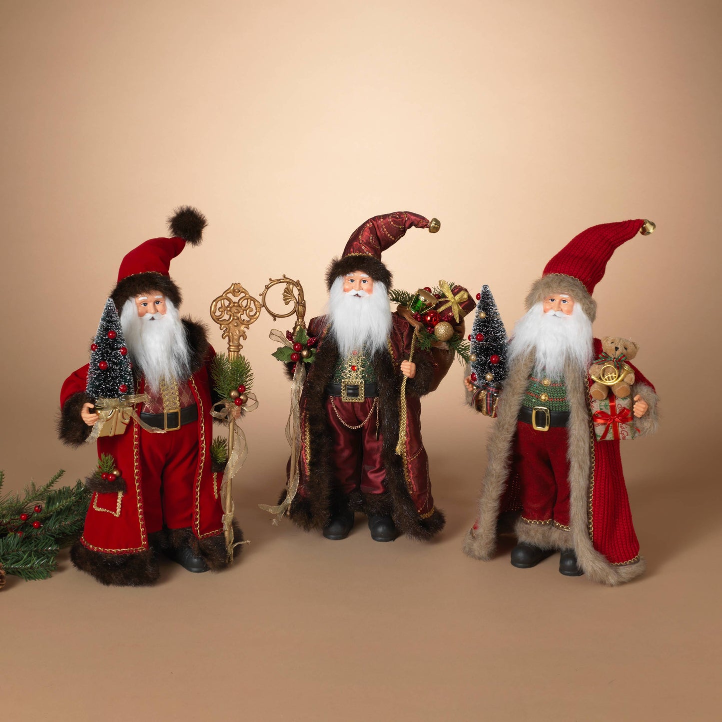 18" Holiday Santa Figurines