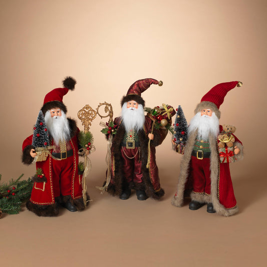 18" Holiday Santa Figurines
