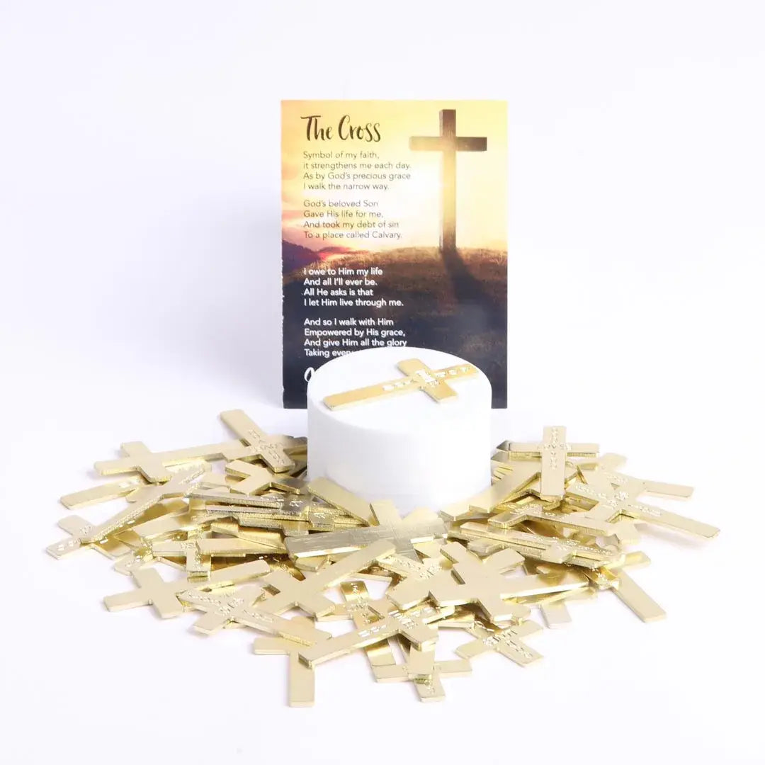 Pocket Cross God Loves You Gold