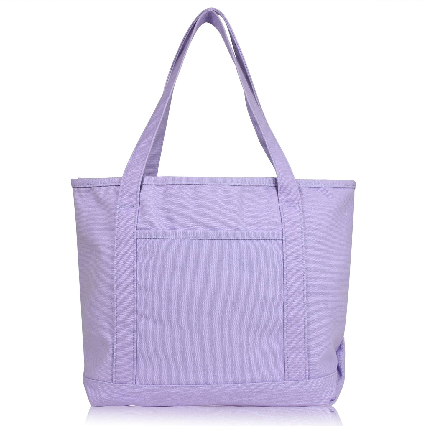 Dalix 20" Solid Color Cotton Canvas Shopping Tote Bag