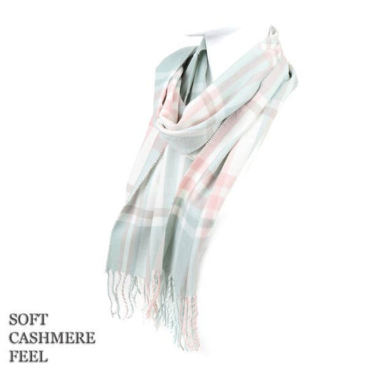 Plaid Cashmere Feel Winter Scarf Sale