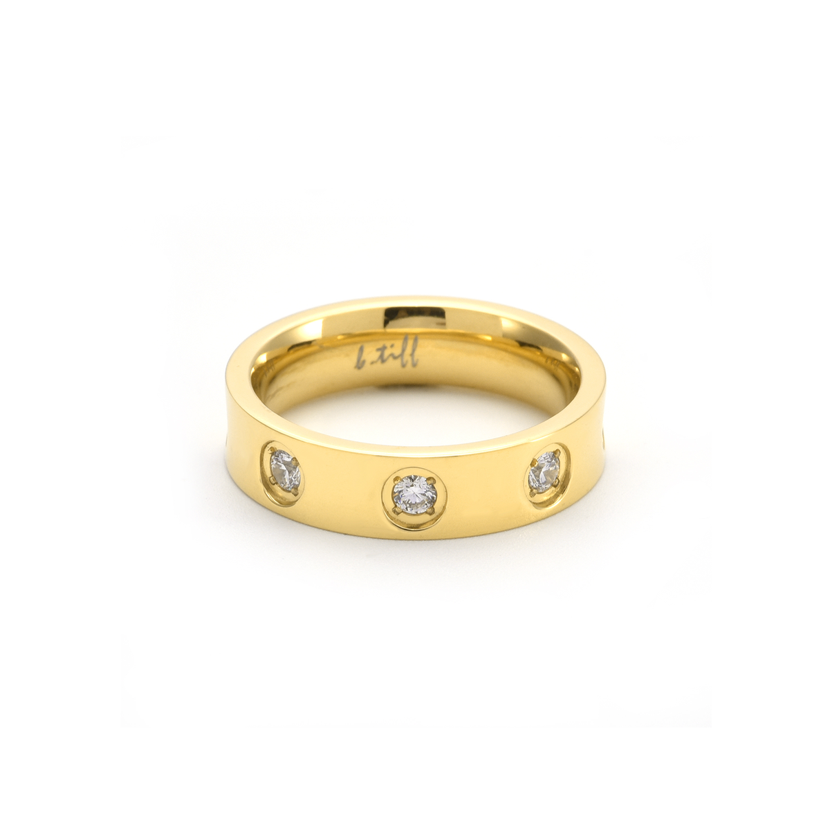 Gold 8-Stone Pave Ring