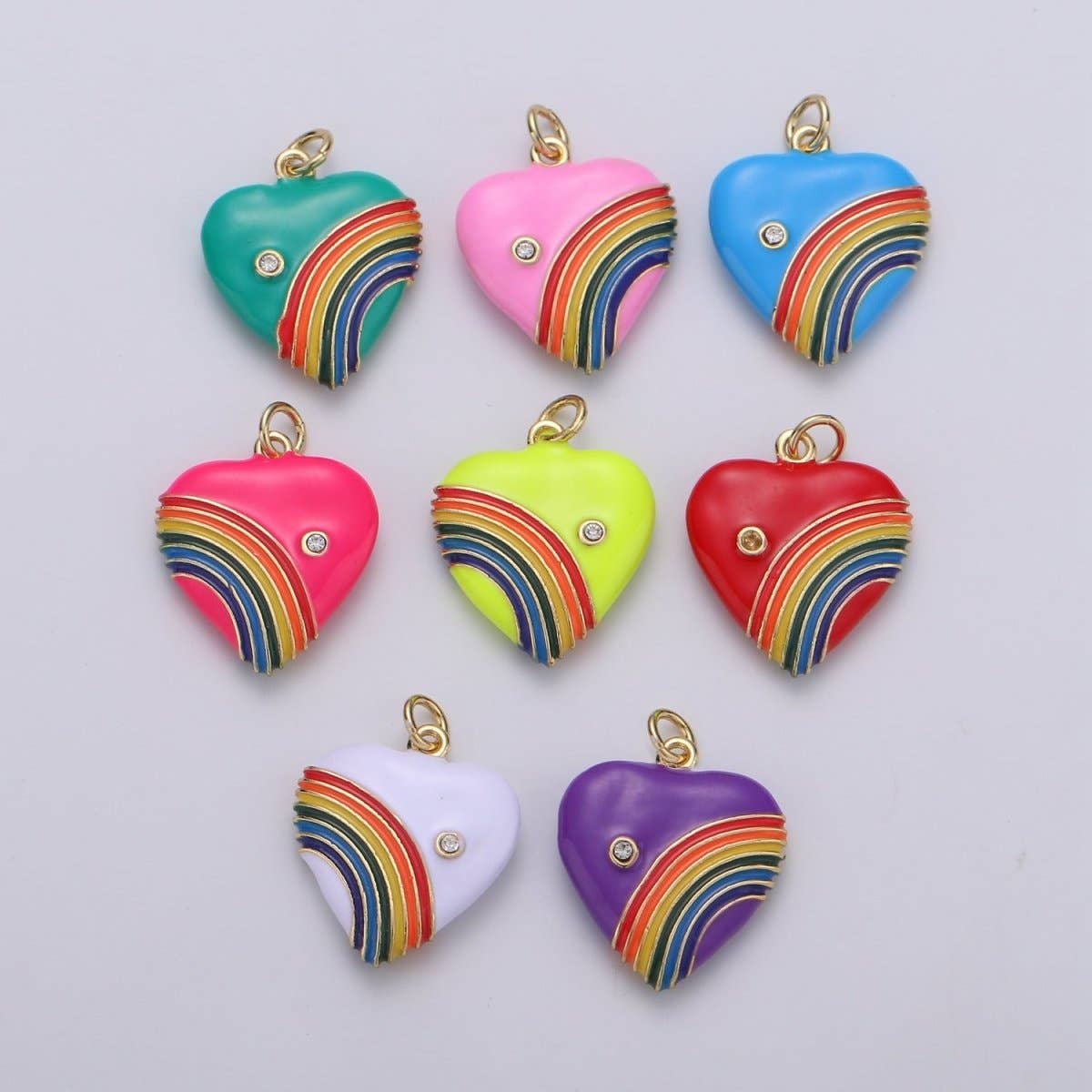 Rainbow Enamel Pendant