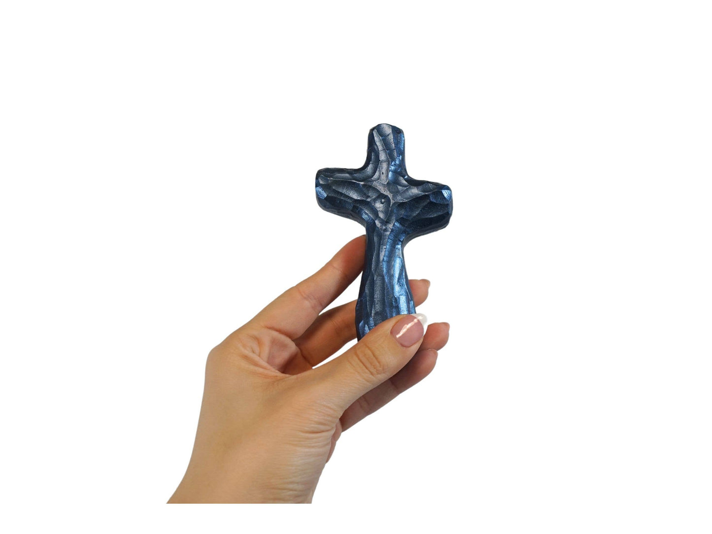 Journey Holding Cross -  Blue
