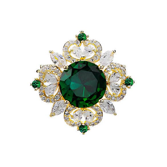 Cruciferous Alloy Rhinestone Brooch