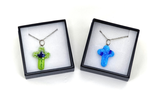 Millefiori Murano Glass Cross Pendant