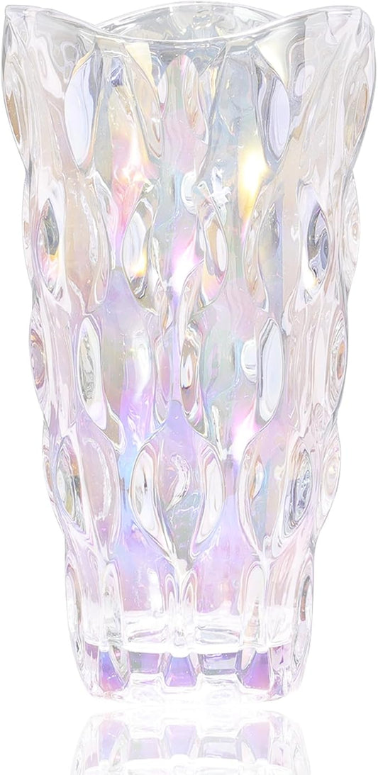 Modern Glass 9.5 Inch Vase - Opal Clear - Clearance