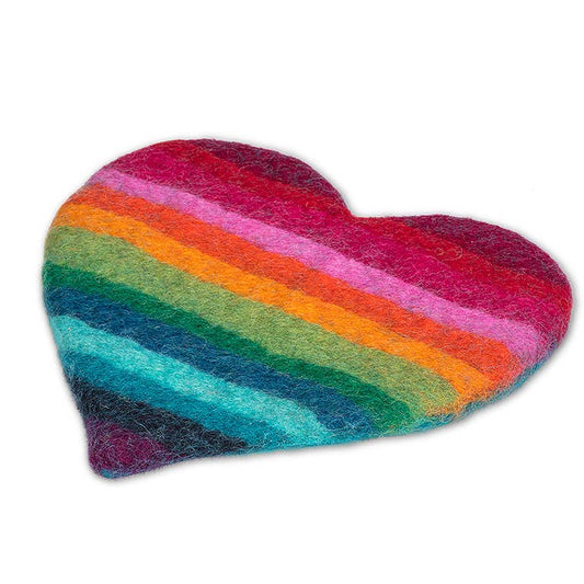 Rainbow Stripe Heart Trivet-9"W