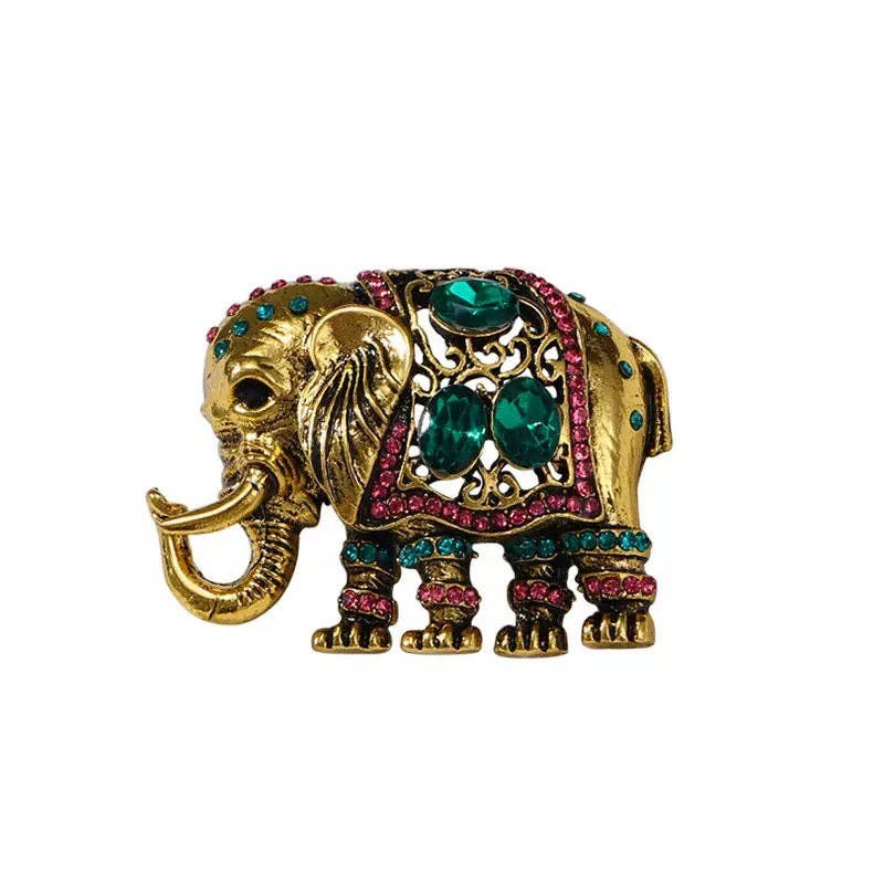 Elephant Rhinestone Brooch