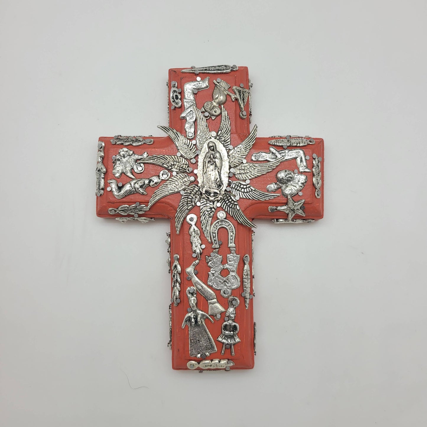 Wood Milagros Cross, Small - Blue