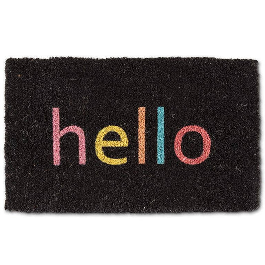 Colourful Hello Doormat-18x30"L