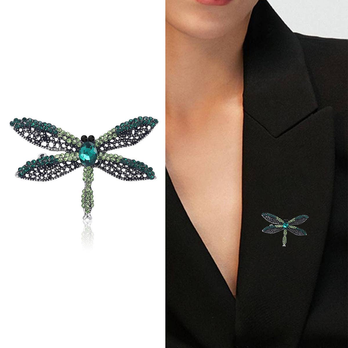 Dragonfly Alloy Rhinestone Brooch