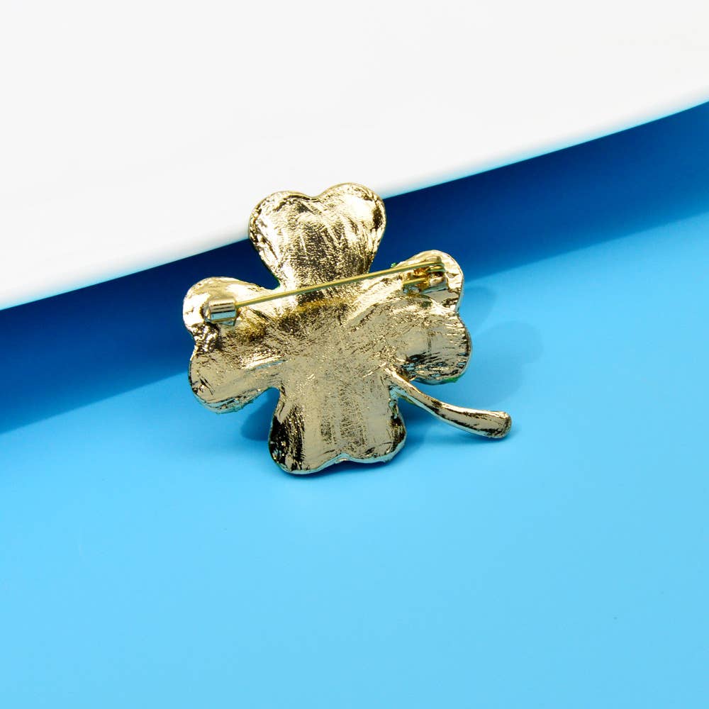 Clover Rhinestone Pin